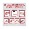 Hand washing decal / Square / French / Red