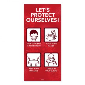Let's protect ourselves / Pictograms / Red